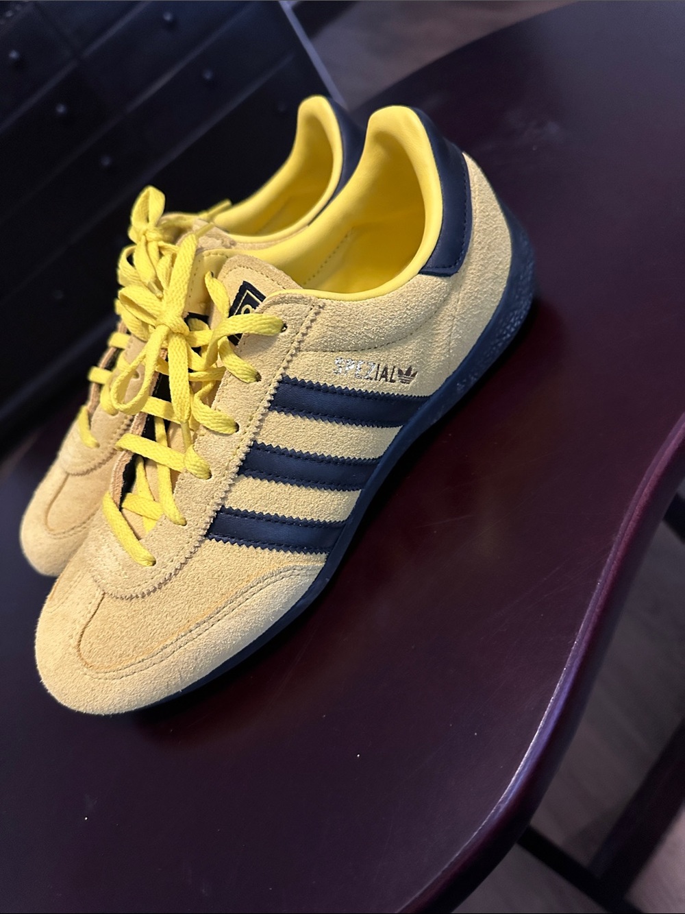 adidas Handball Spezial Lo Pro Yellow and Black Women's Sneakers - Picture 4 of 9
